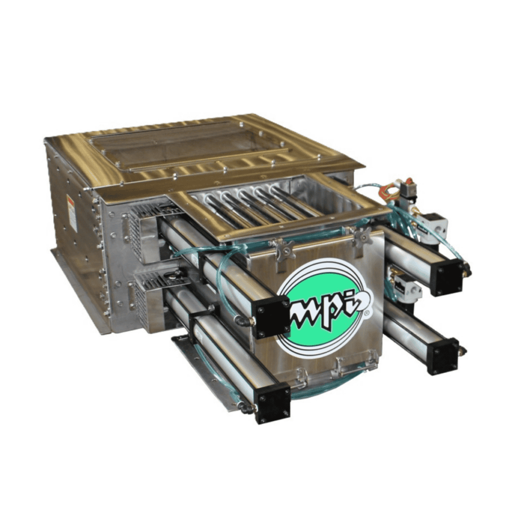 Continuous Flow Drawer Magnet, designed for high metal contamination applications that require 24/7 product processing.