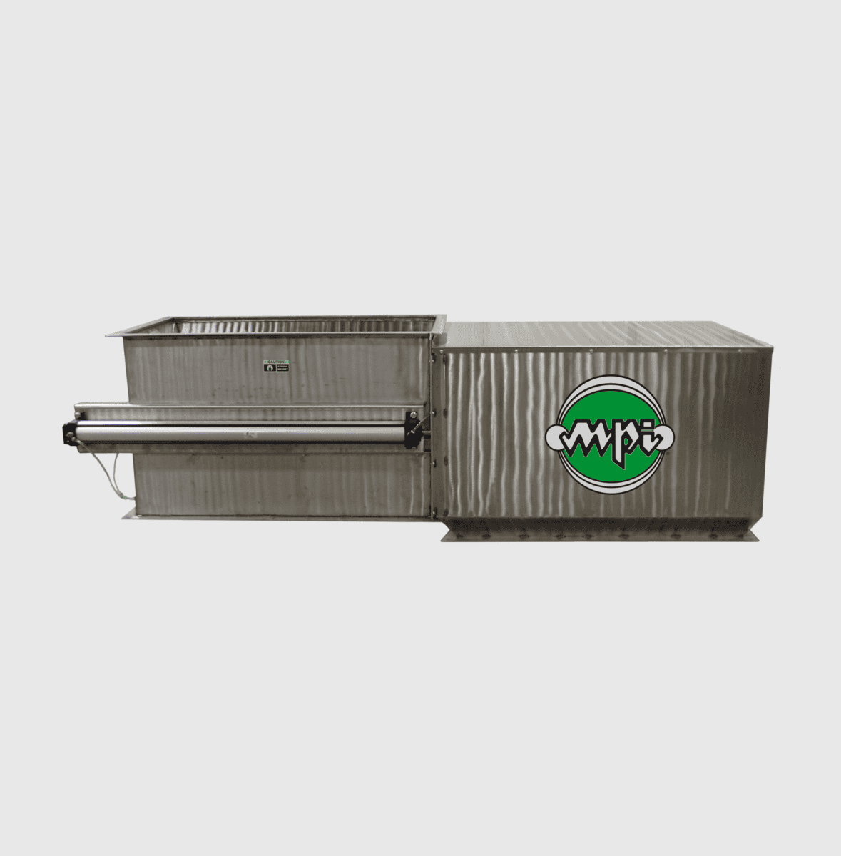 Self-Clean Free Flow Feeder Magnet Used in a Food Manufacturing Receiving Line