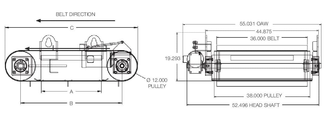 CBS-Cross-Belt-Separator spec drawing