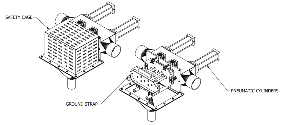 Self-Clean Inline Pneumatic Drawer Magnet Spec Drawing