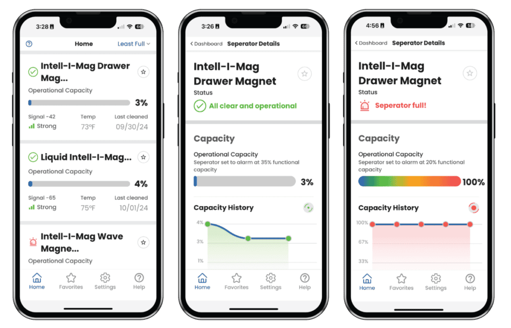 Intell-I-Mag App Screenshots showing Magnet Capacity - MPI Products