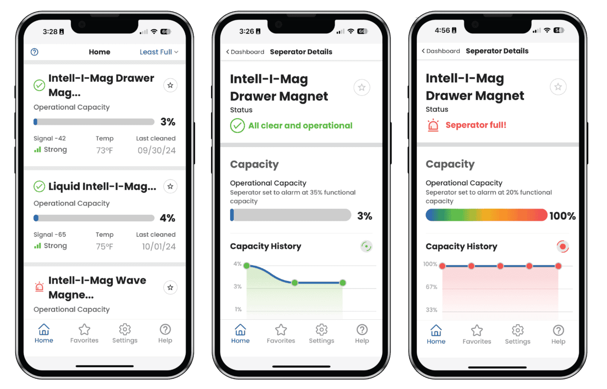 Intell-I-Mag App Screenshots showing Magnet Capacity - MPI Products