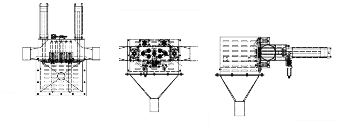 Self-Clean Inline Pneumatic Drawer Magnet Specification Drawing